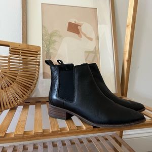 Lucky Brand Black Leather Booties Size 10